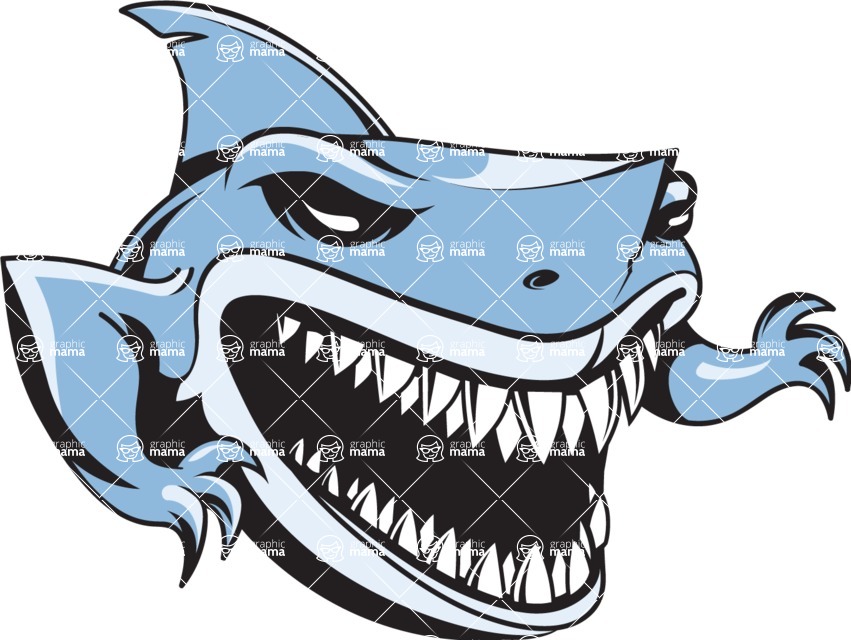 Vector Mascot Collection - Blue Shark Mascot Design